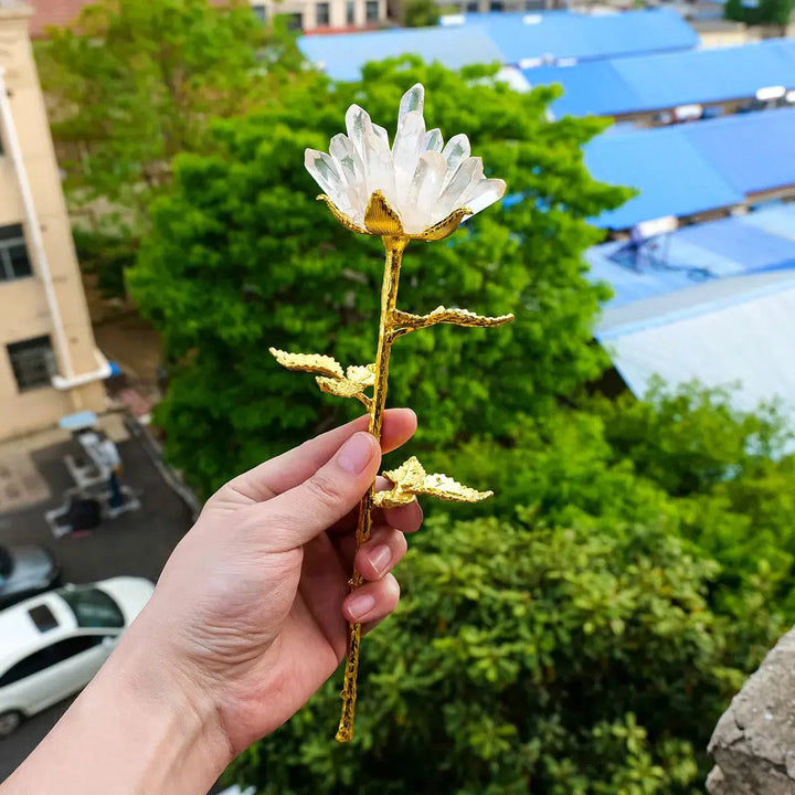 Clear Quartz Flower Ornament