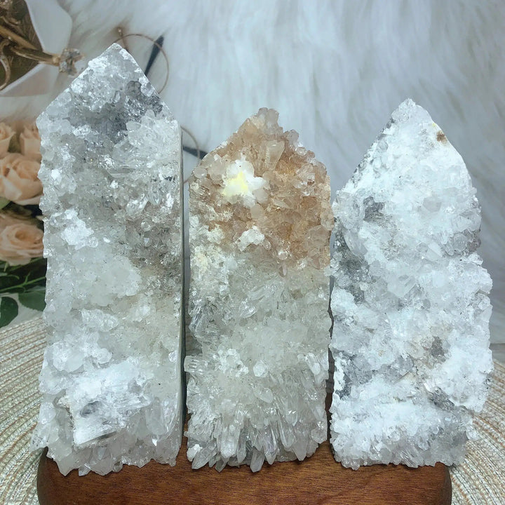 Clear Quartz Raw Edge Tower