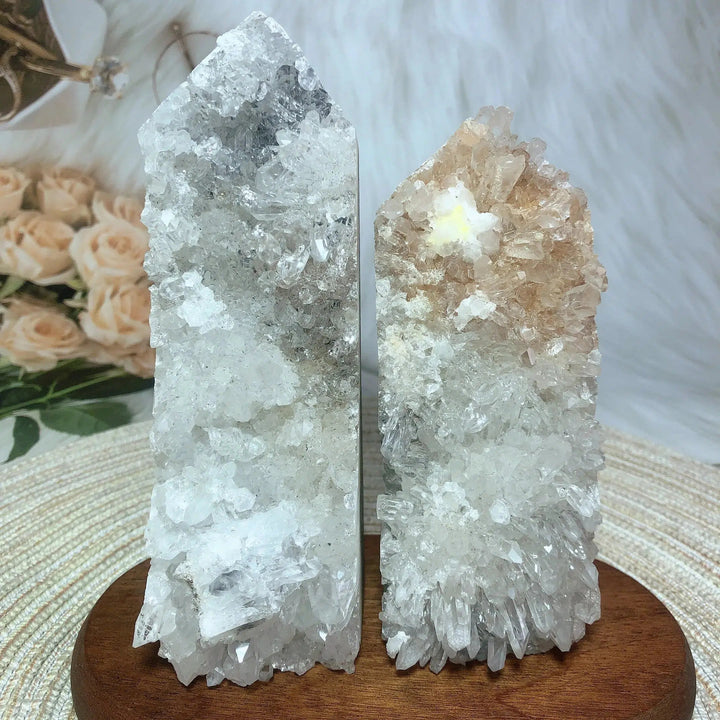 Clear Quartz Raw Edge Tower