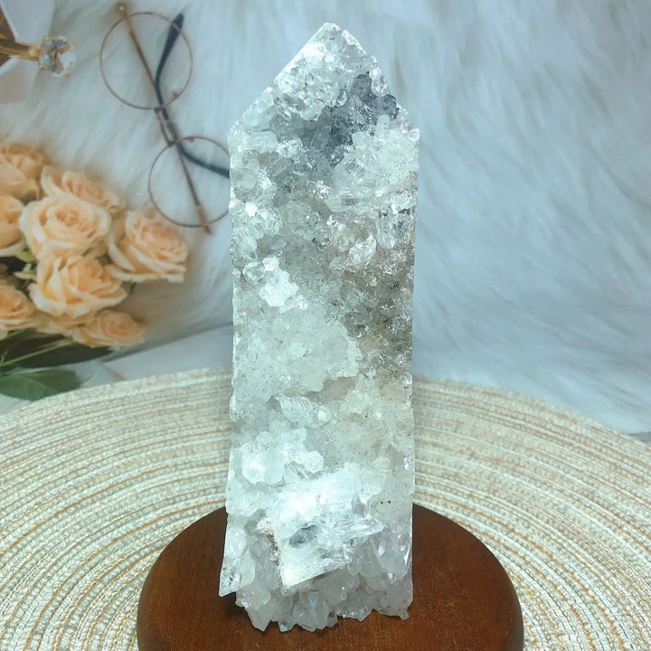 Clear Quartz Raw Edge Tower