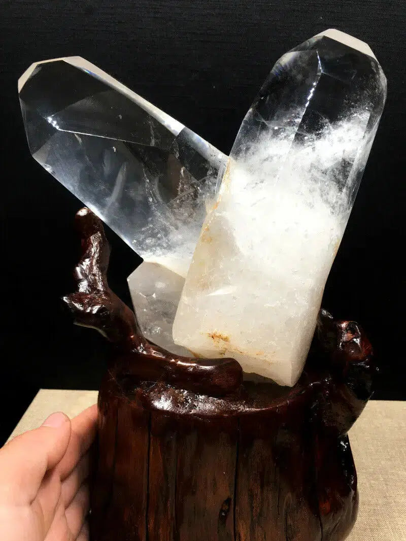 Clear Quartz Rooted Twin Point