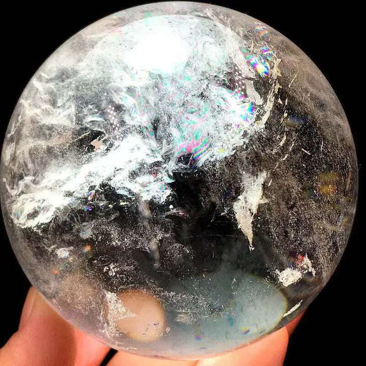 Clear Quartz Sphere with Rainbows