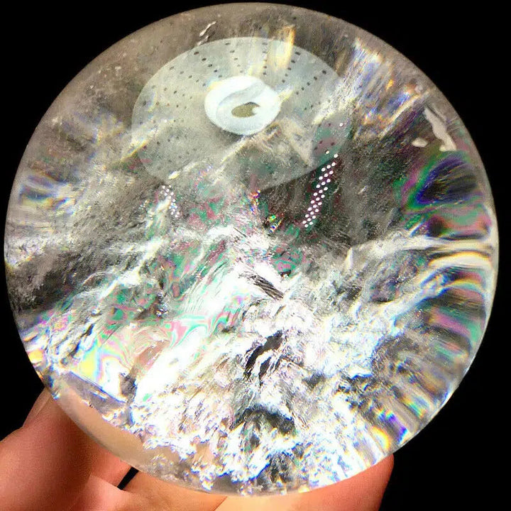 Clear Quartz Sphere with Rainbows