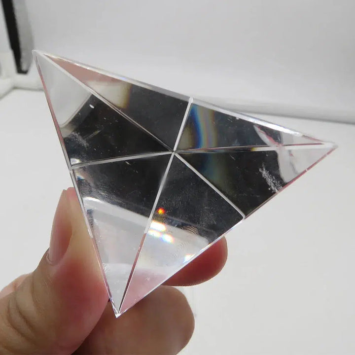 Clear Quartz Tetrahedron 4 Sided Pyramid