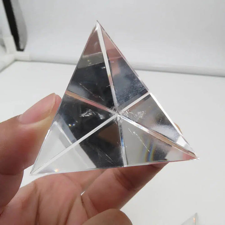 Clear Quartz Tetrahedron 4 Sided Pyramid