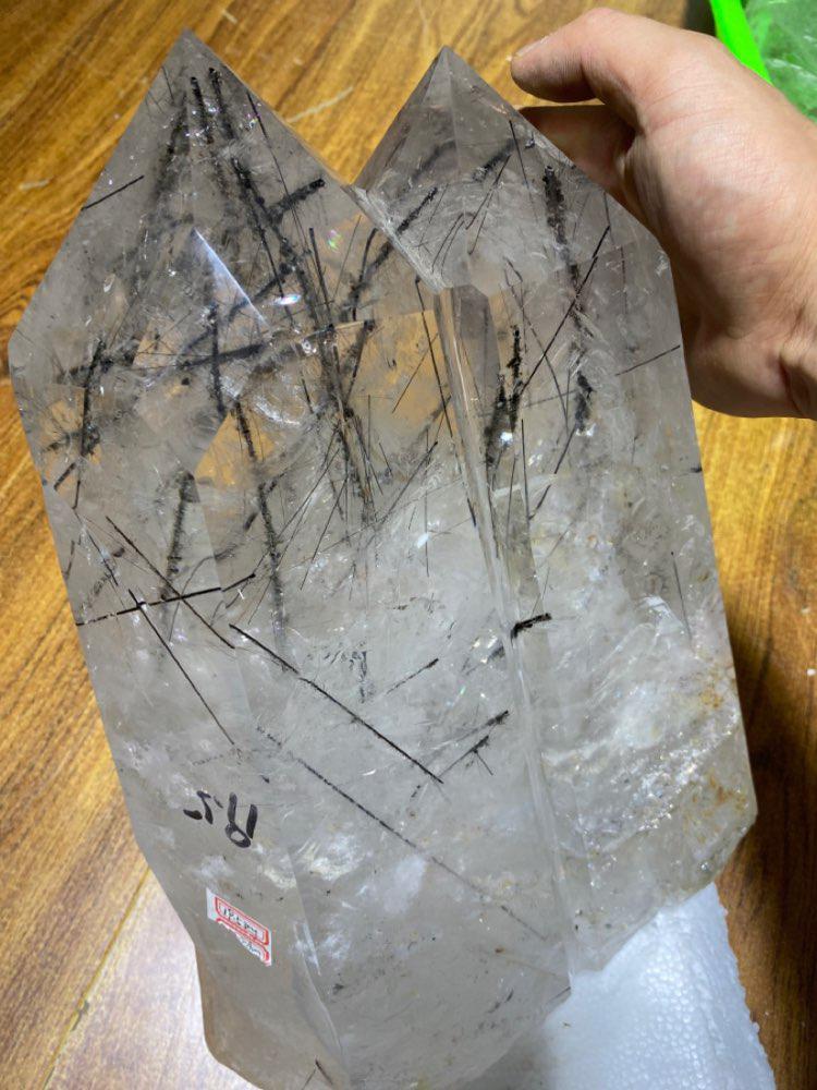 Clear Quartz with Black Tourmaline Twin Tower Stunner!