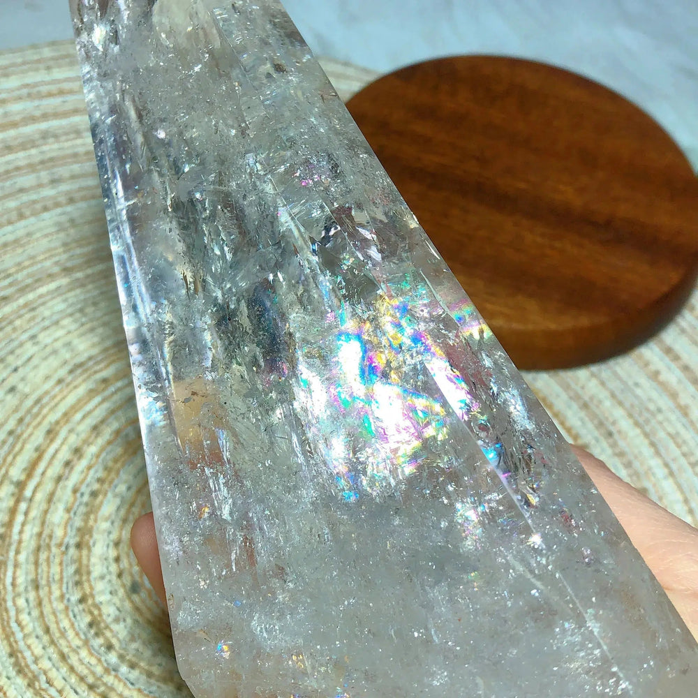 Clear Quartz with Rainbows Point