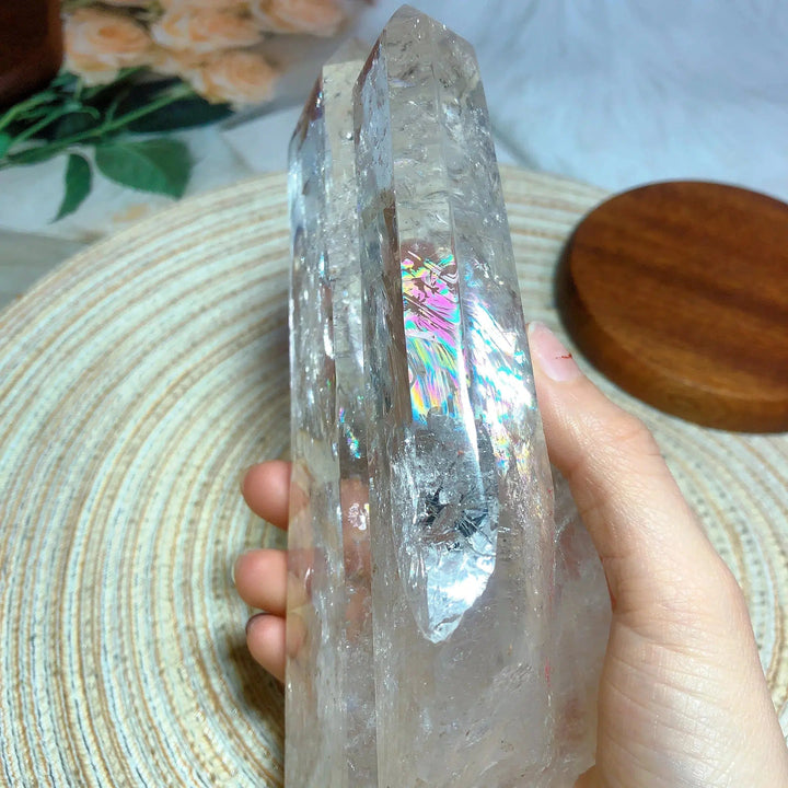 Clear Quartz with Rainbows Point