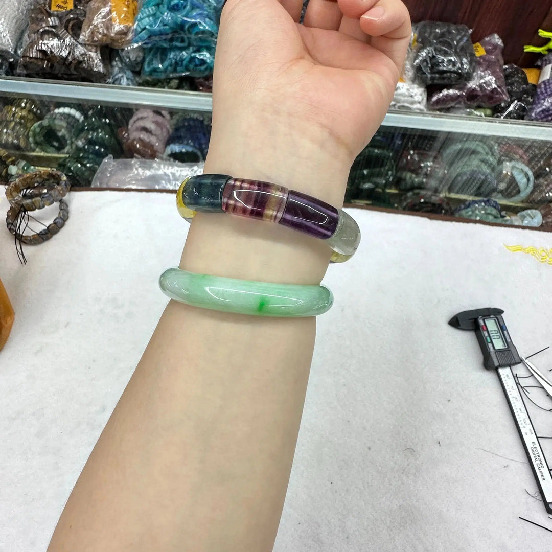 Colorful Big Beads Fluorite Bracelet