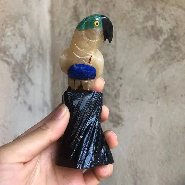 Colorful Crystal Parrot Carving