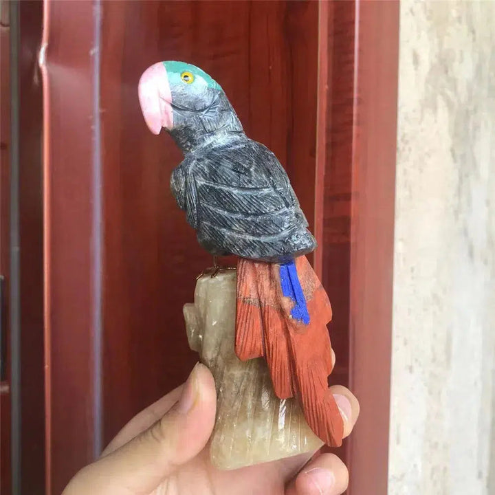 Colorful Crystal Parrot Carving