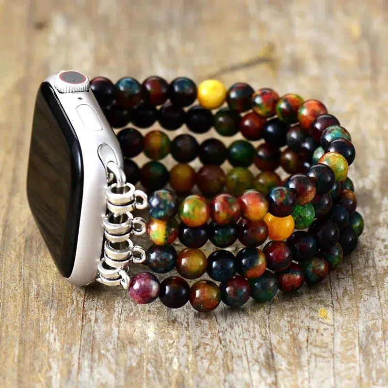 Colorful Dark Jasper Apple Smart Watch Strap