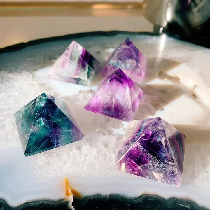 Colorful Fluorite Pyramid