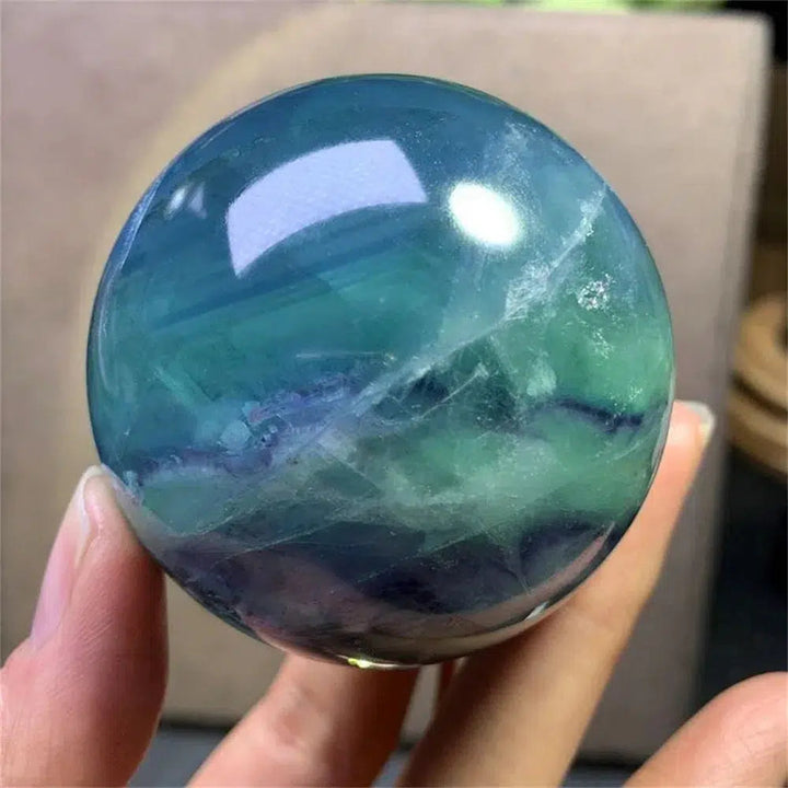 Colorful Fluorite Sphere with Stand