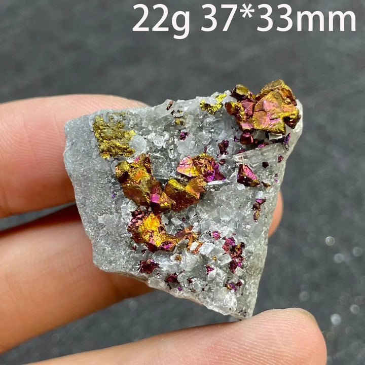 Colorful Pyrite Chalcopyrite Quartz Raw Specimen