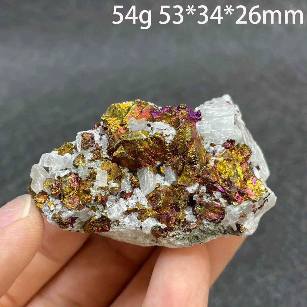 Colorful Pyrite Chalcopyrite Quartz Raw Specimen