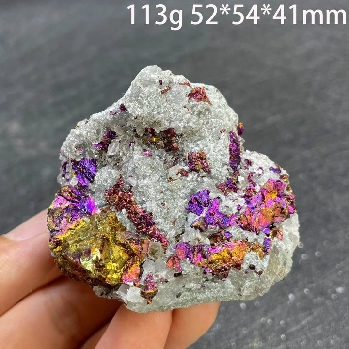 Colorful Pyrite Chalcopyrite Quartz Raw Specimen