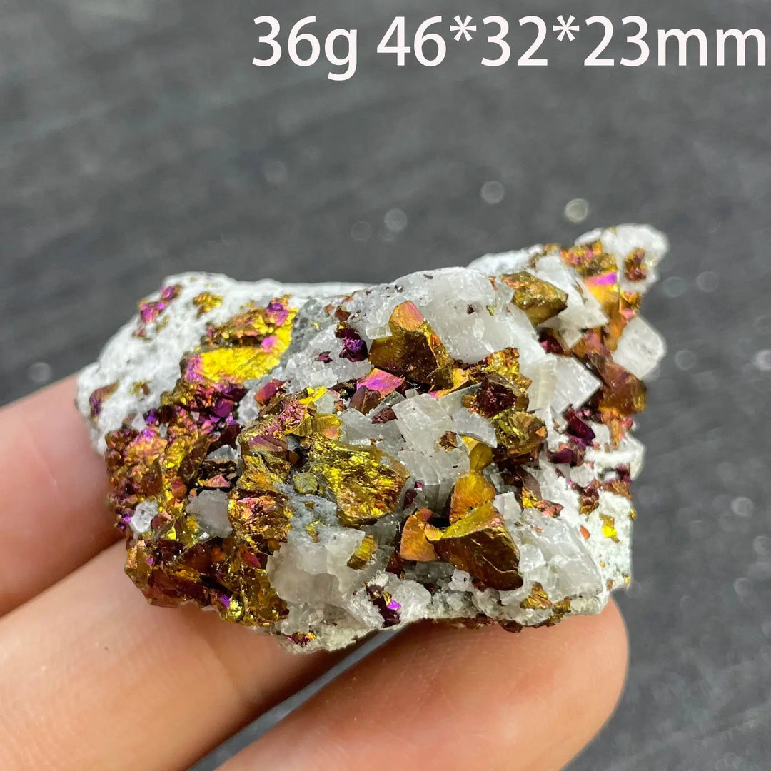 Colorful Pyrite Chalcopyrite Quartz Raw Specimen