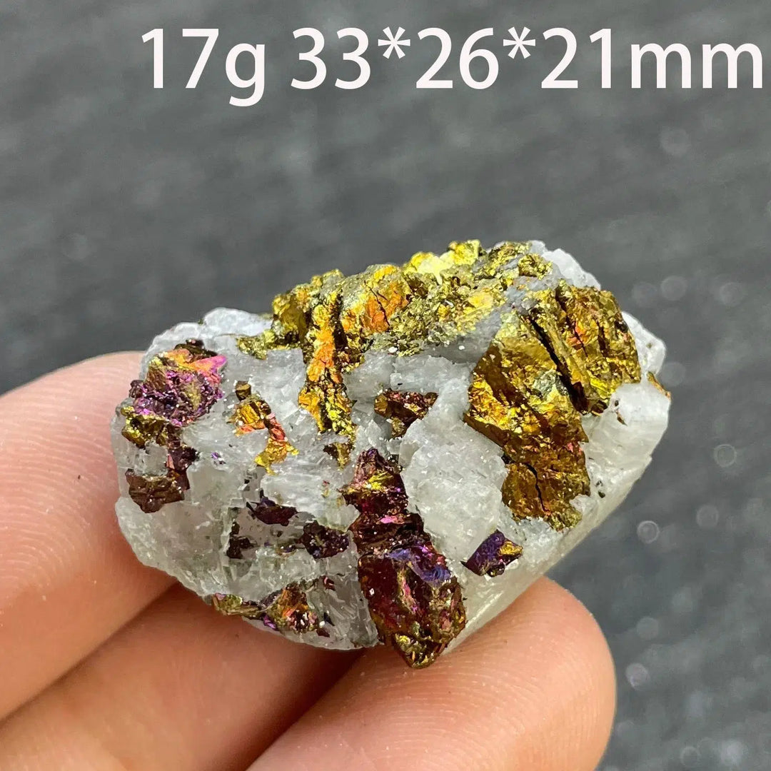 Colorful Pyrite Chalcopyrite Quartz Raw Specimen