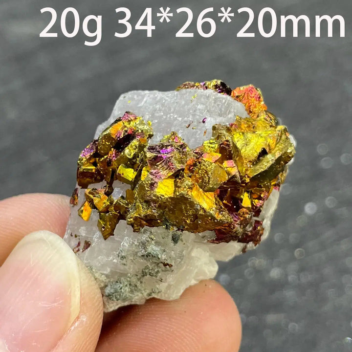 Colorful Pyrite Chalcopyrite Quartz Raw Specimen