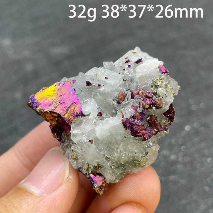 Colorful Pyrite Chalcopyrite Quartz Raw Specimen