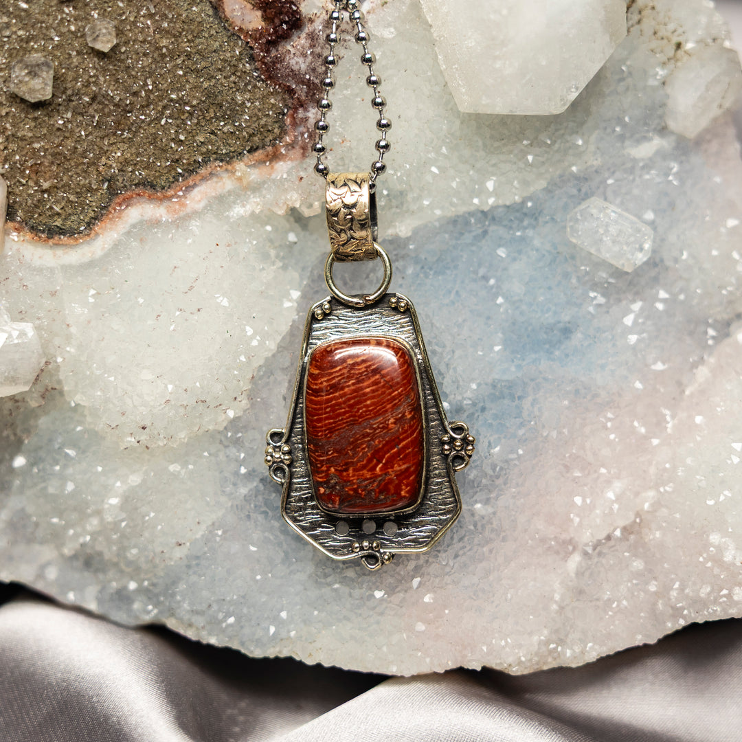 Convoluted Jasper On 925 Silver Pendant