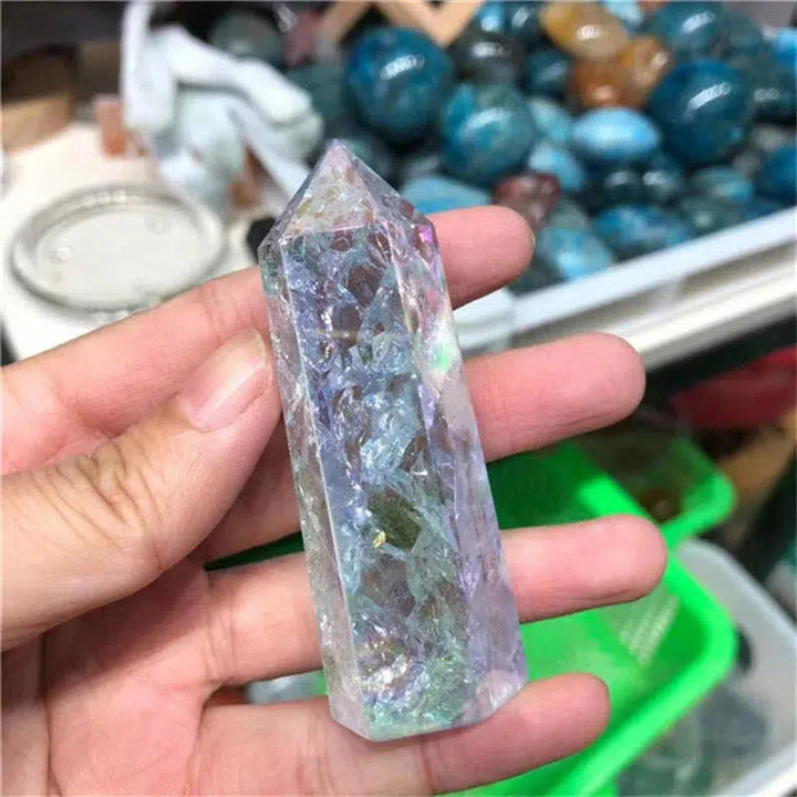 Cracked Clear Aura Quartz Tower