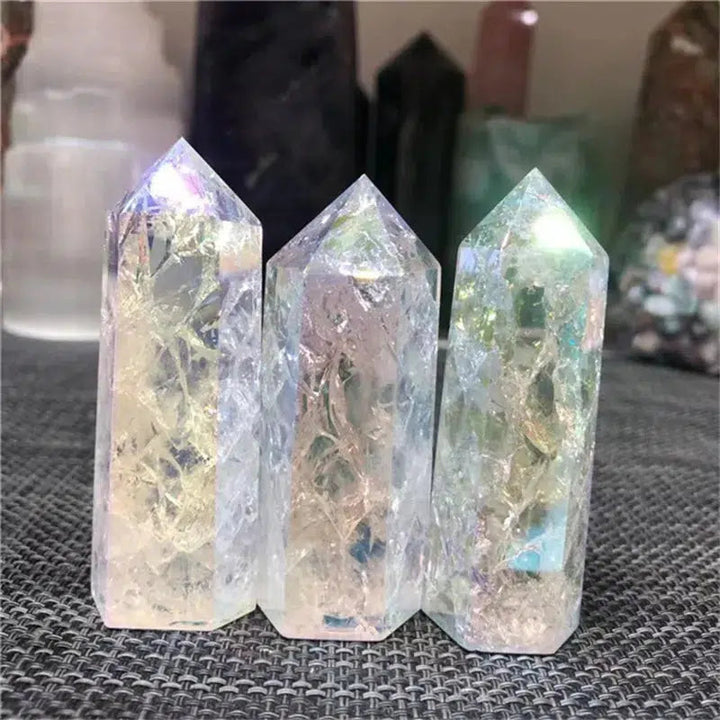 Cracked Clear Aura Quartz Tower