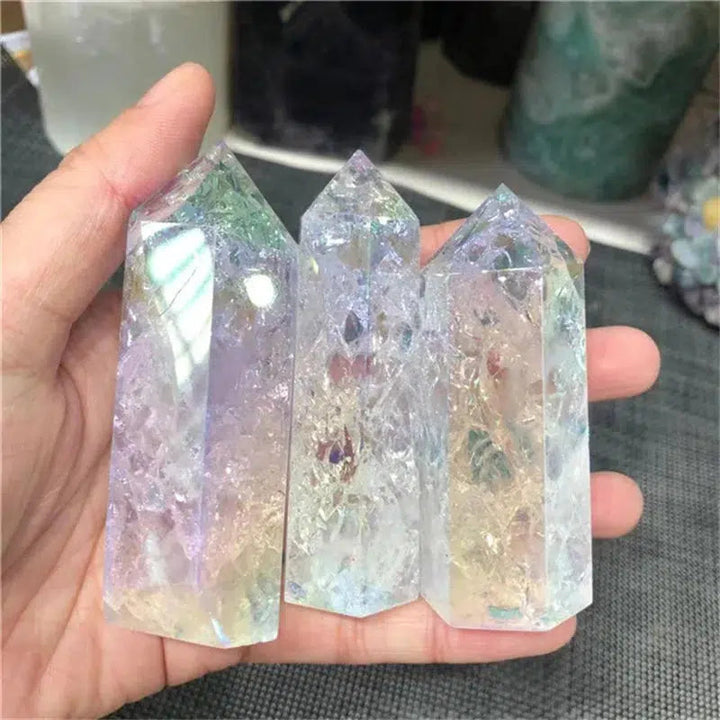 Cracked Clear Aura Quartz Tower