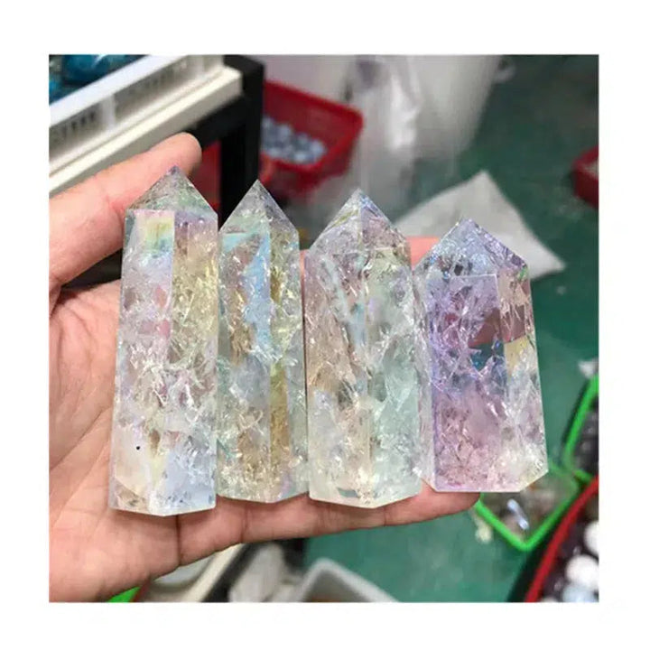 Cracked Clear Aura Quartz Tower