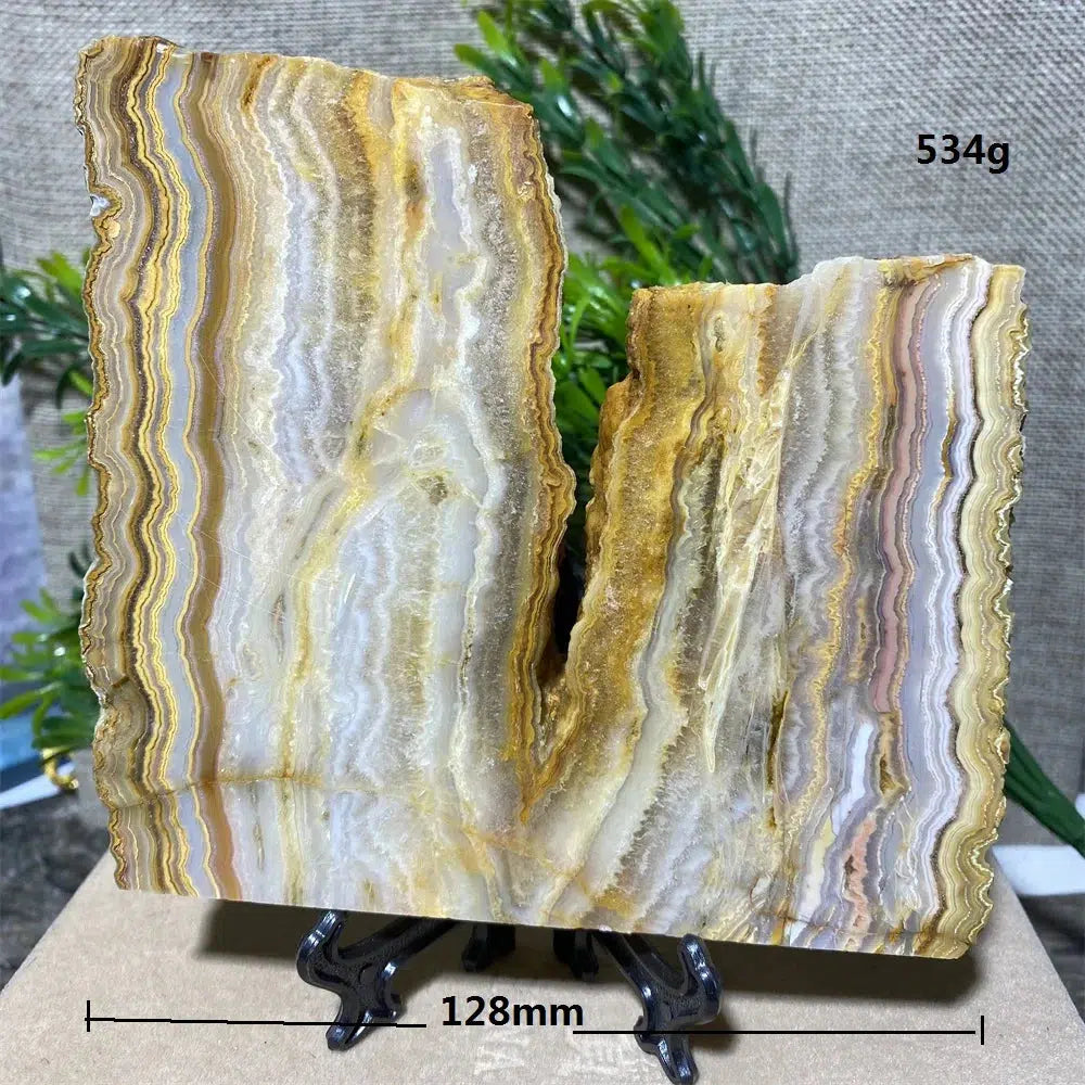 Crazy Lace Agate Slab + Stand