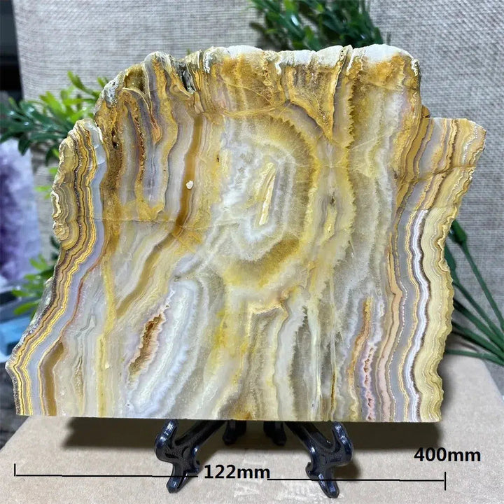 Crazy Lace Agate Slab + Stand