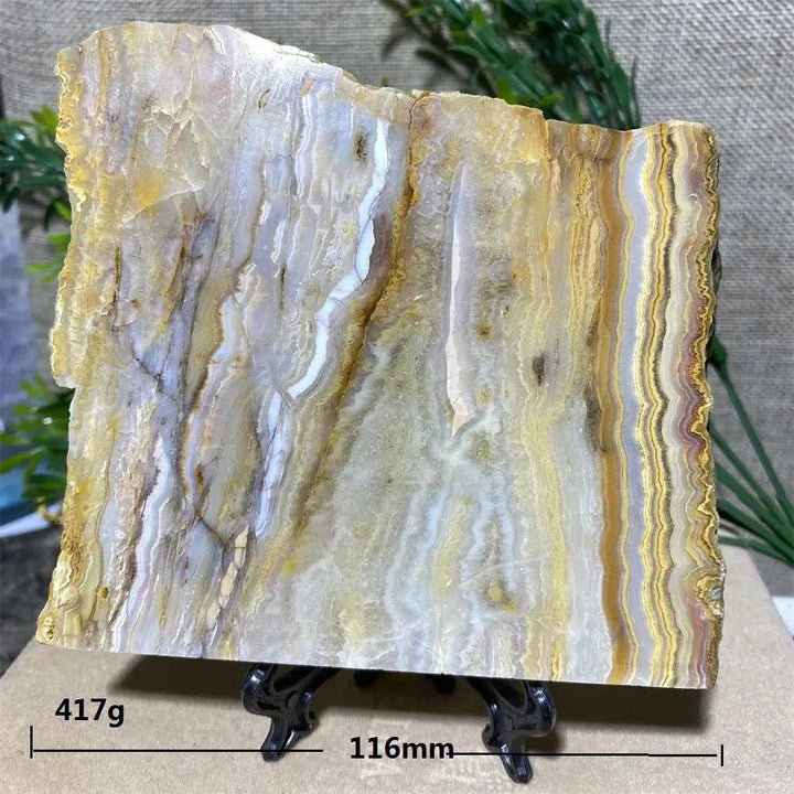 Crazy Lace Agate Slab + Stand