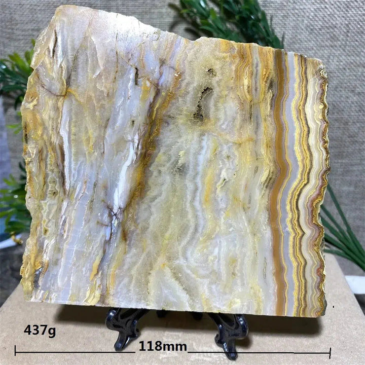 Crazy Lace Agate Slab + Stand