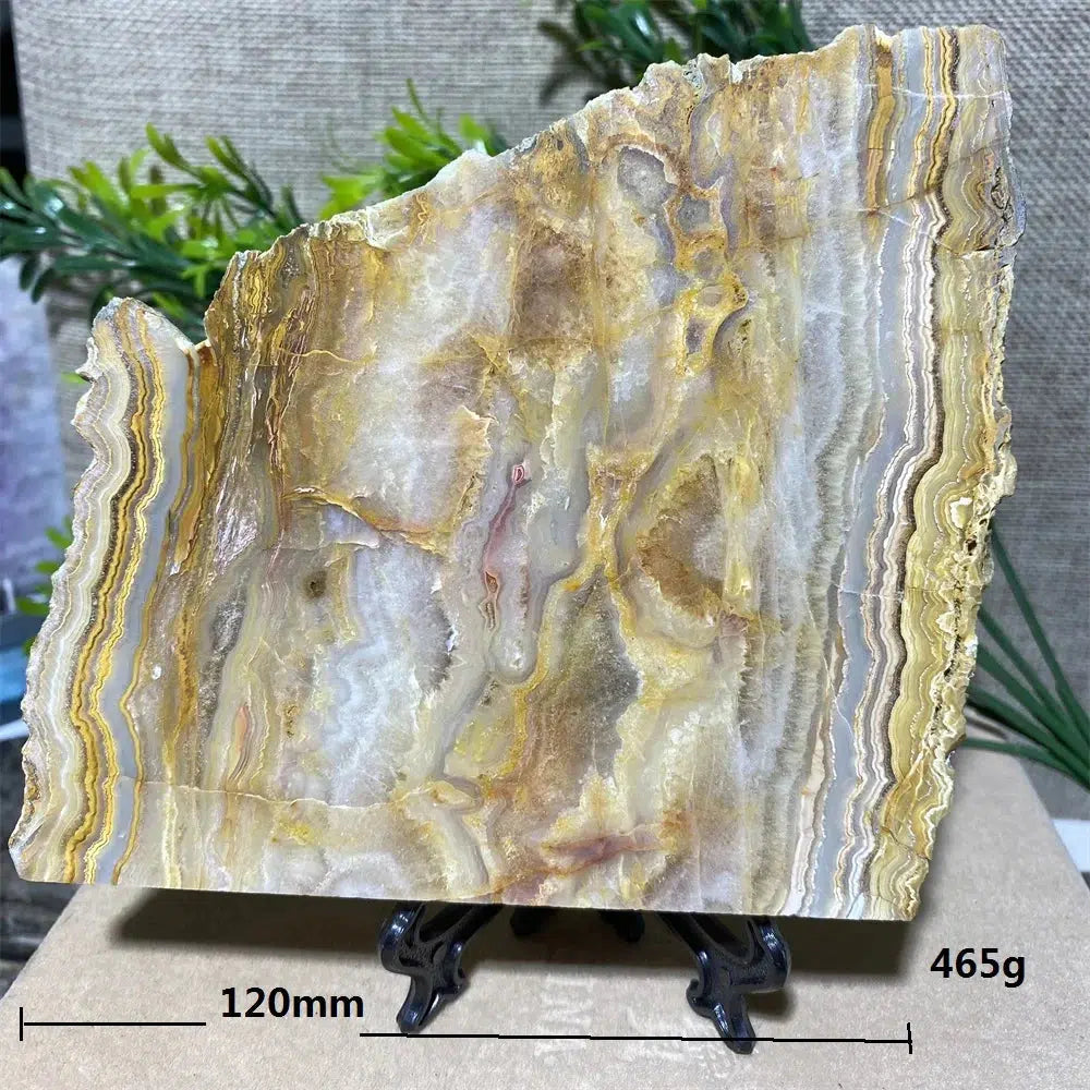 Crazy Lace Agate Slab + Stand