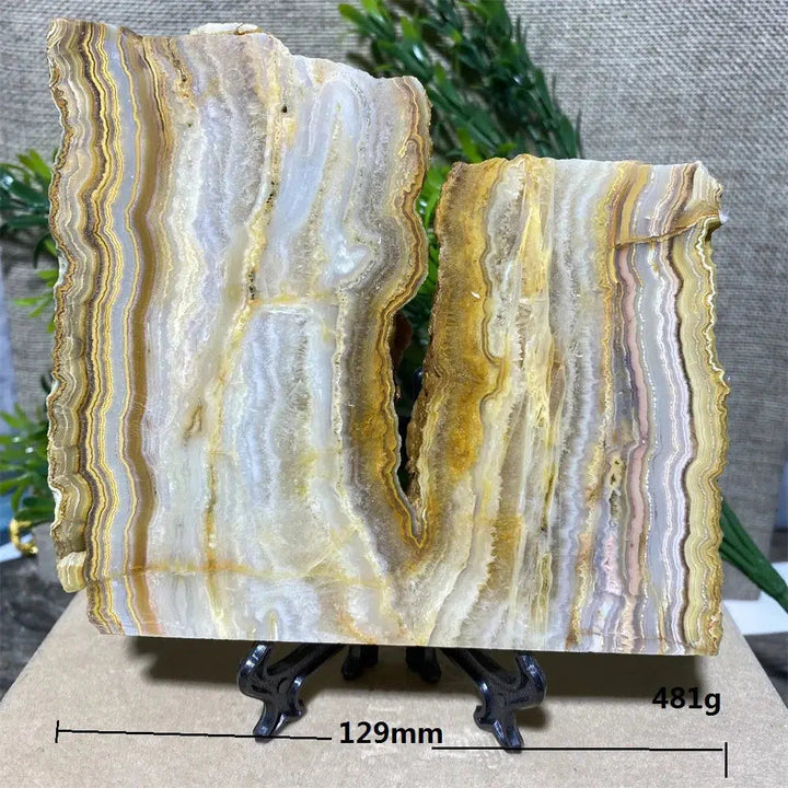 Crazy Lace Agate Slab + Stand