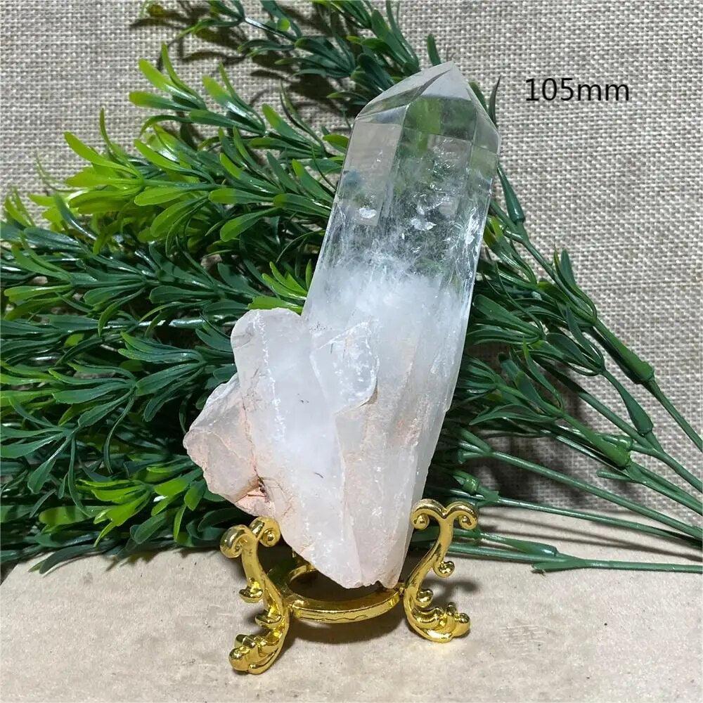 Crystal Clear Quartz Double Point Freeform + Stand