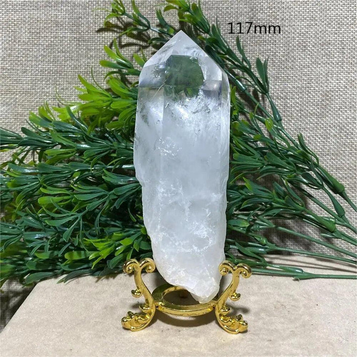 Crystal Clear Quartz Double Point Freeform + Stand