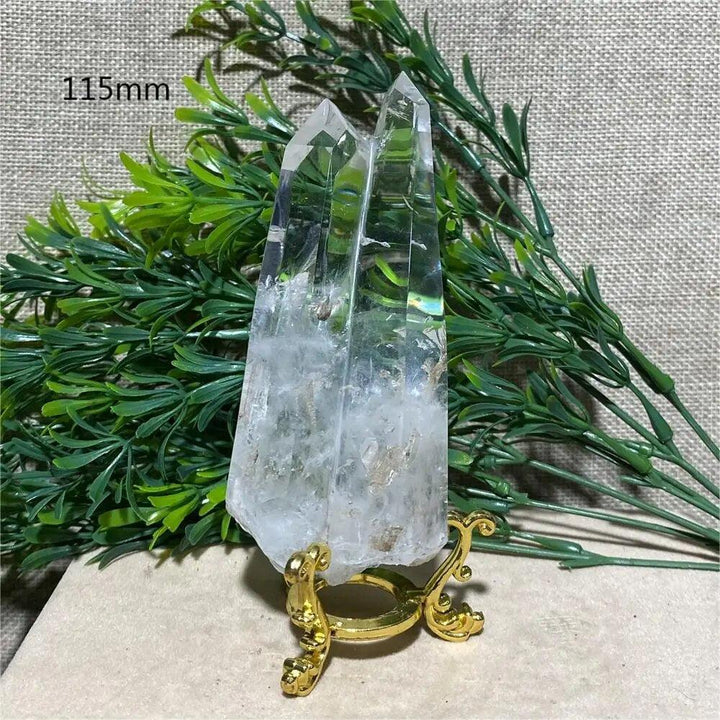 Crystal Clear Quartz Double Point Freeform + Stand