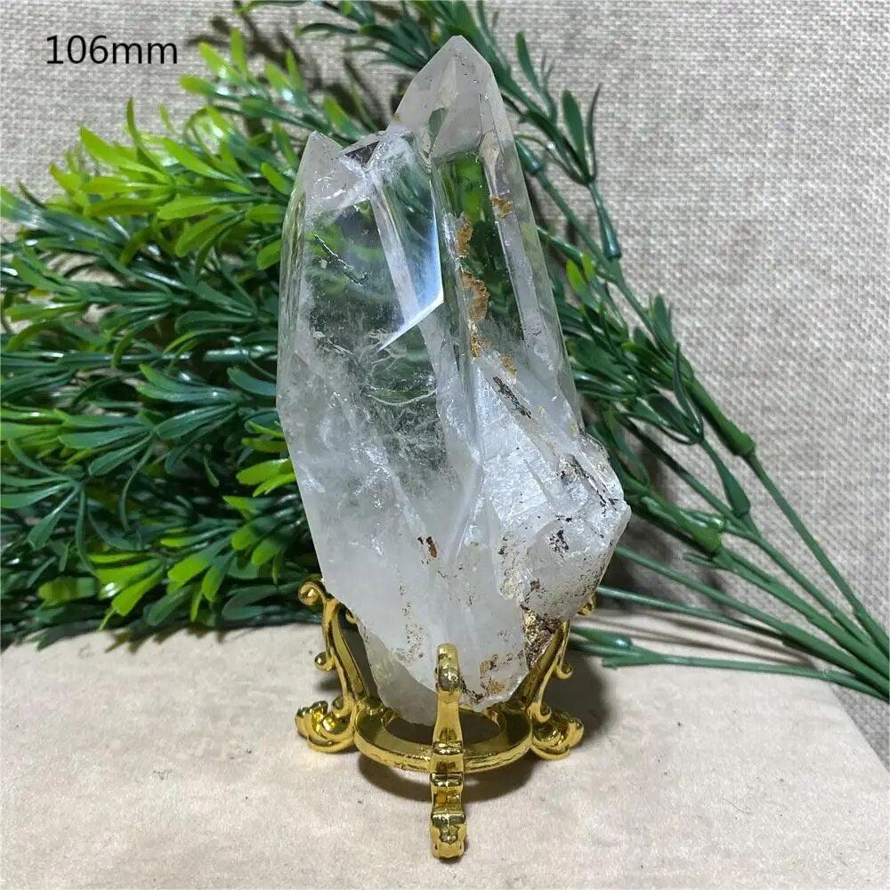 Crystal Clear Quartz Double Point Freeform + Stand