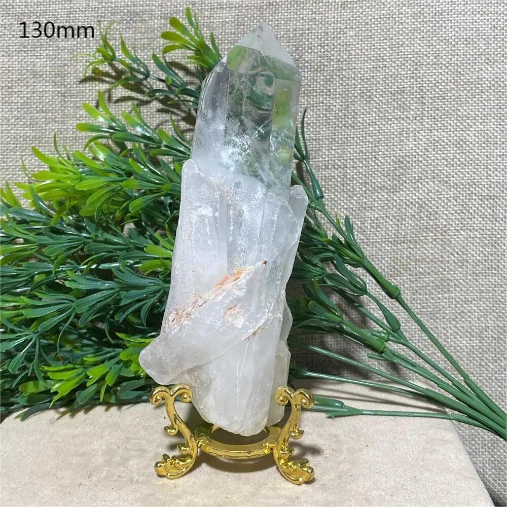 Crystal Clear Quartz Double Point Freeform + Stand