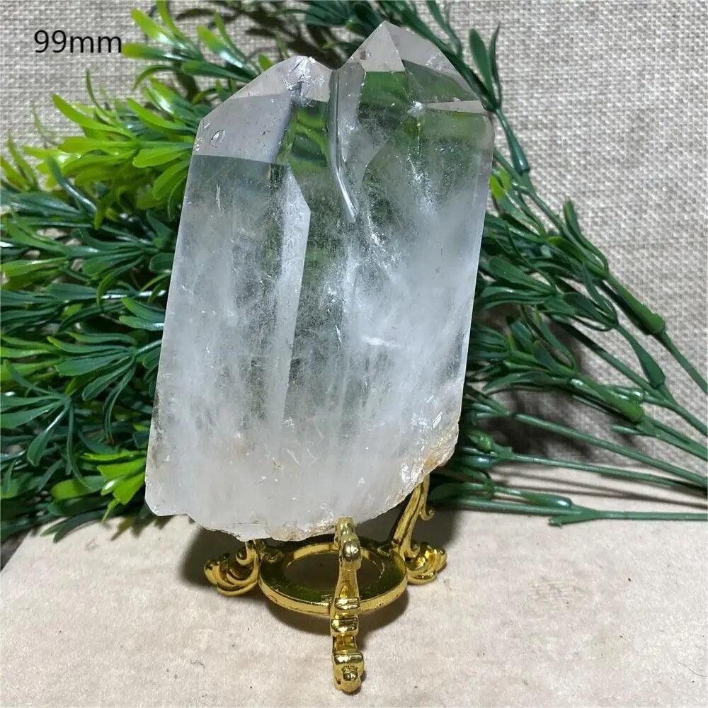 Crystal Clear Quartz Double Point Freeform + Stand