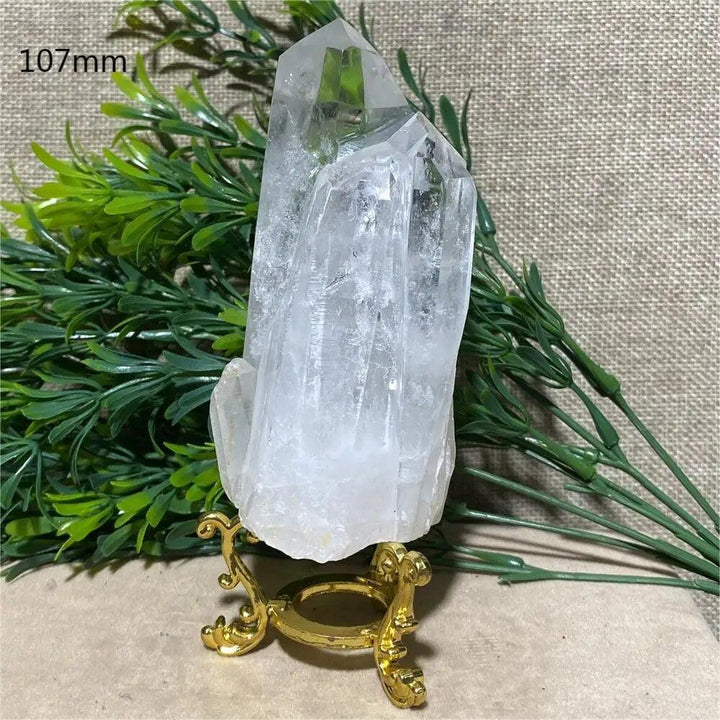 Crystal Clear Quartz Double Point Freeform + Stand