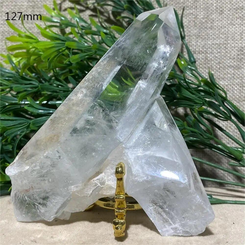 Crystal Clear Quartz Double Point Freeform + Stand