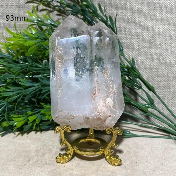 Crystal Clear Quartz Double Point Freeform + Stand