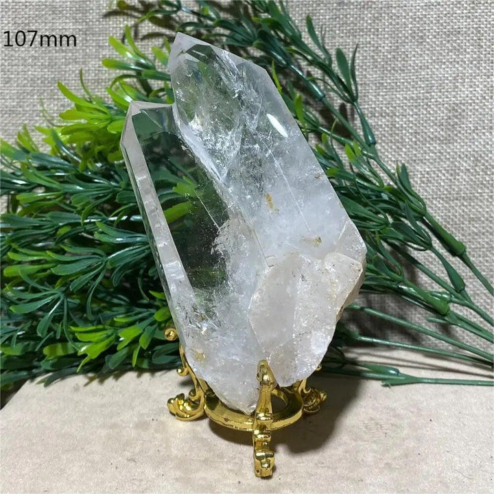 Crystal Clear Quartz Double Point Freeform + Stand