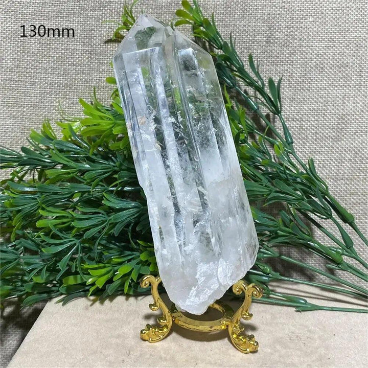 Crystal Clear Quartz Double Point Freeform + Stand