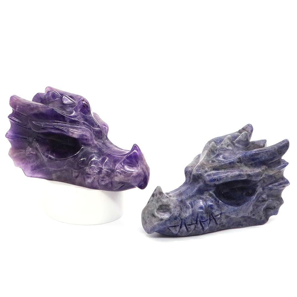 Crystal Dragon Head Skull 4"