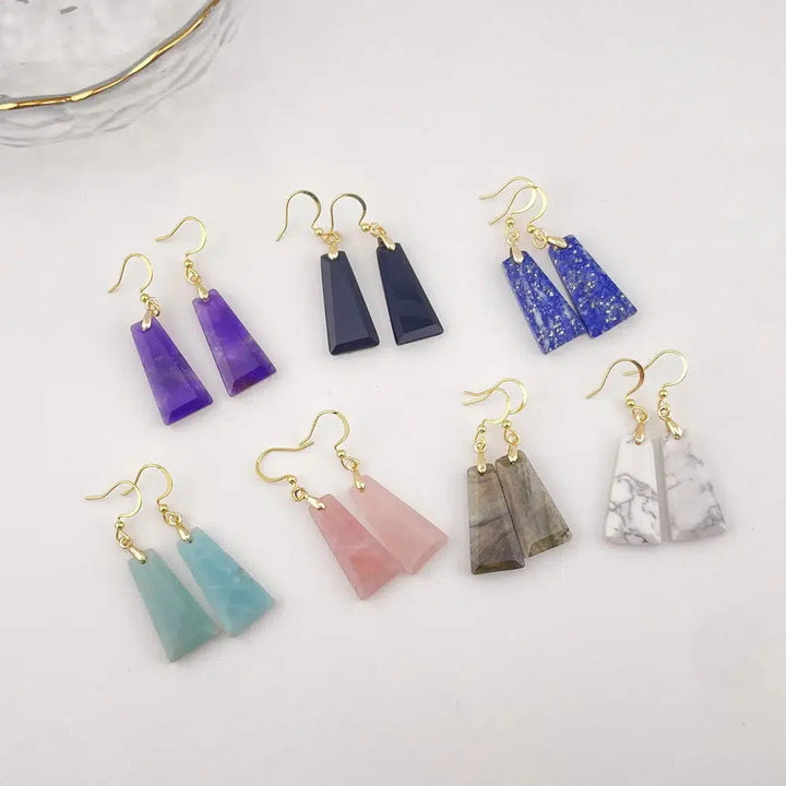 Crystal Earrings Rectangle Style