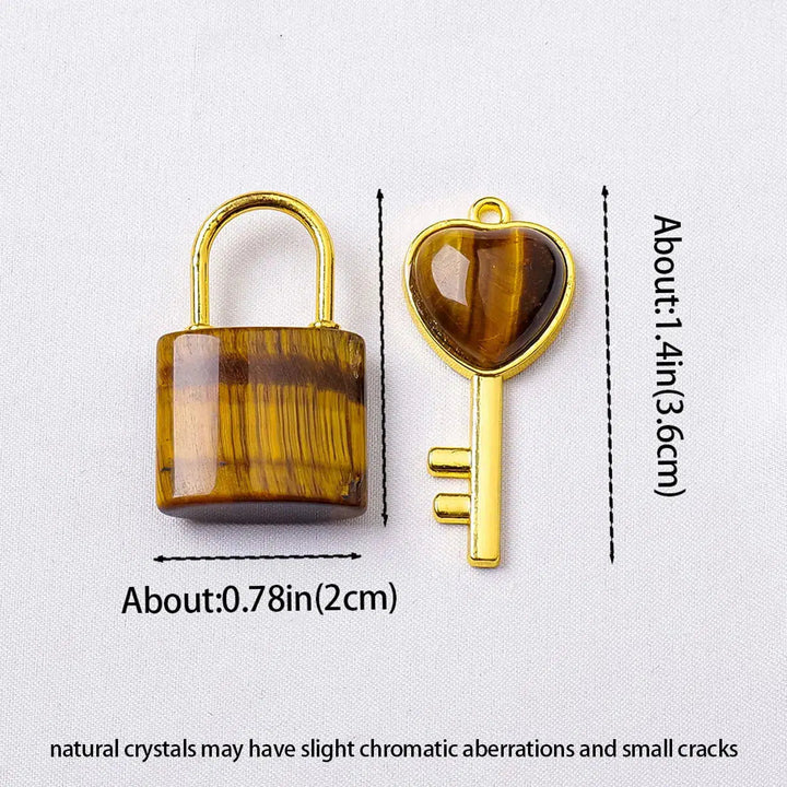 Crystal Lovers Locks & Key Pendant